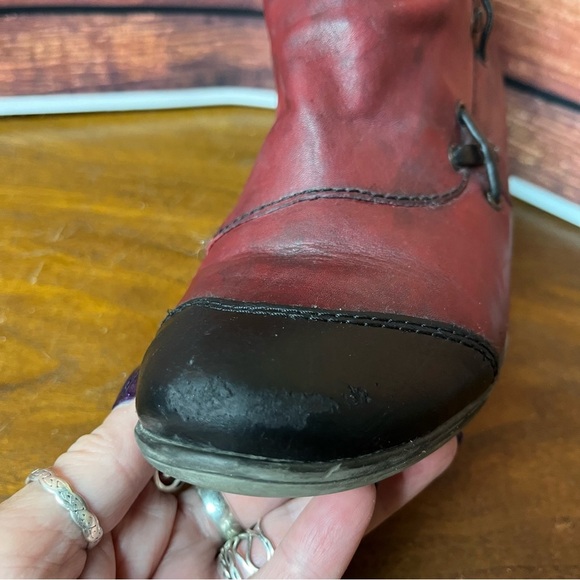 Remonte Cheyenne 87 Burgundy & Black Ankle Boots - Picture 15 of 16